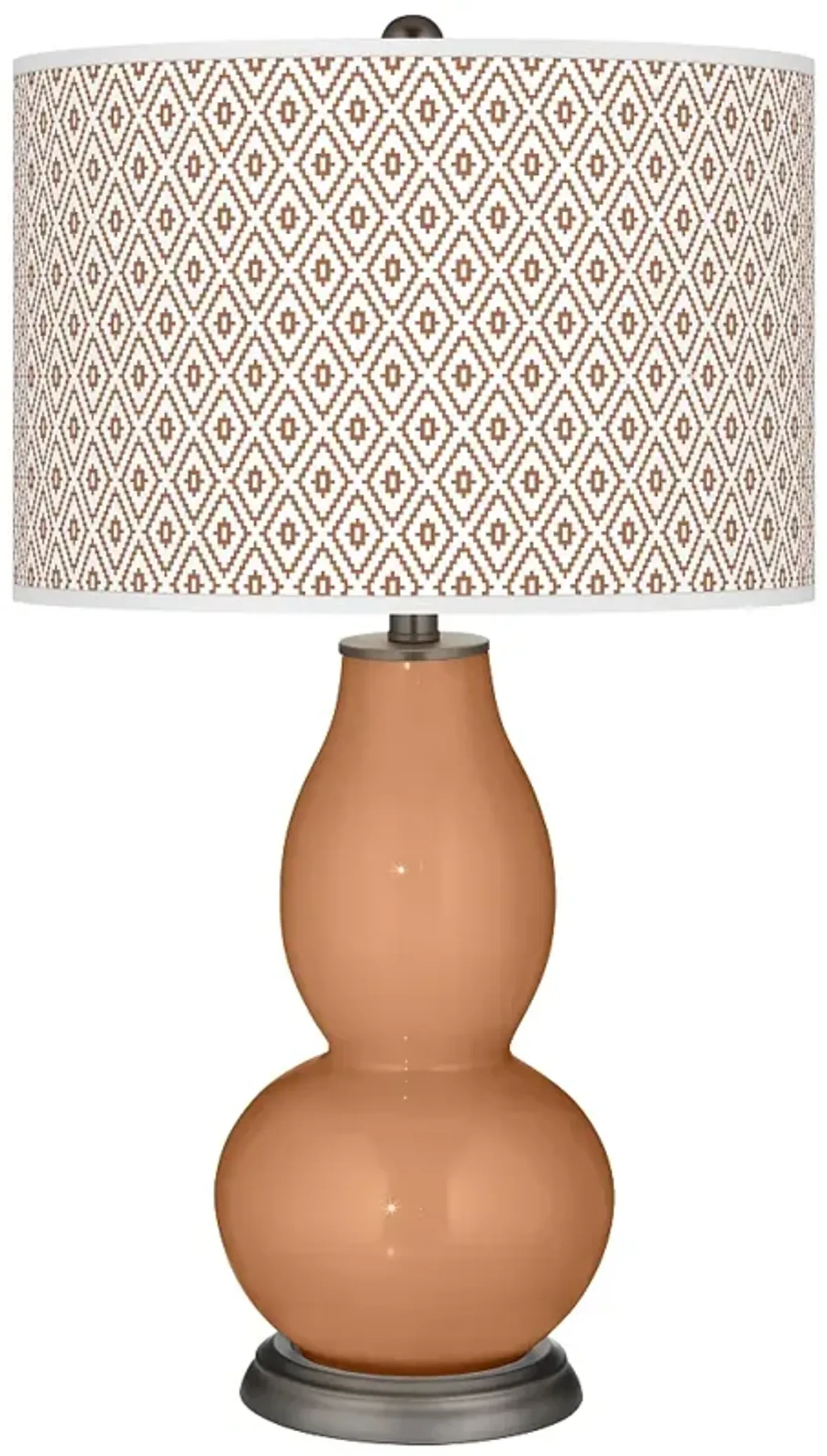 Burnt Almond Diamonds Double Gourd Table Lamp