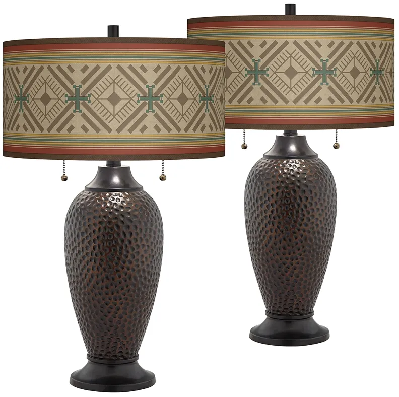Desert Diamonds Zoey Oil-Rubbed Bronze Table Lamps Set of 2