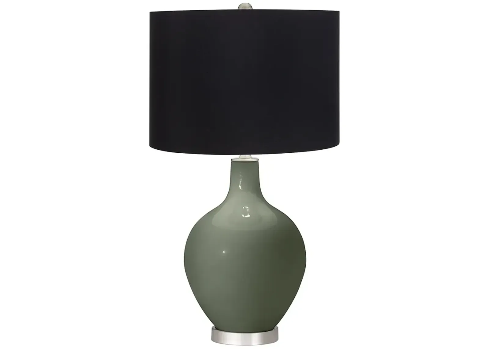 Deep Lichen Green Ovo Table Lamp with Black Shade