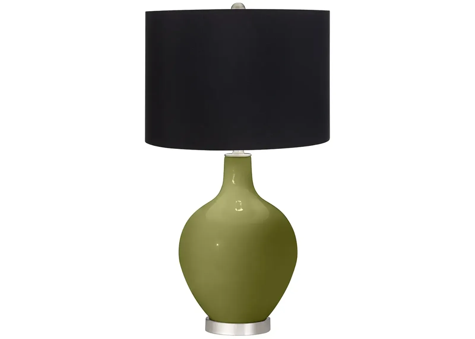 Rural Green Ovo Table Lamp with Black Shade