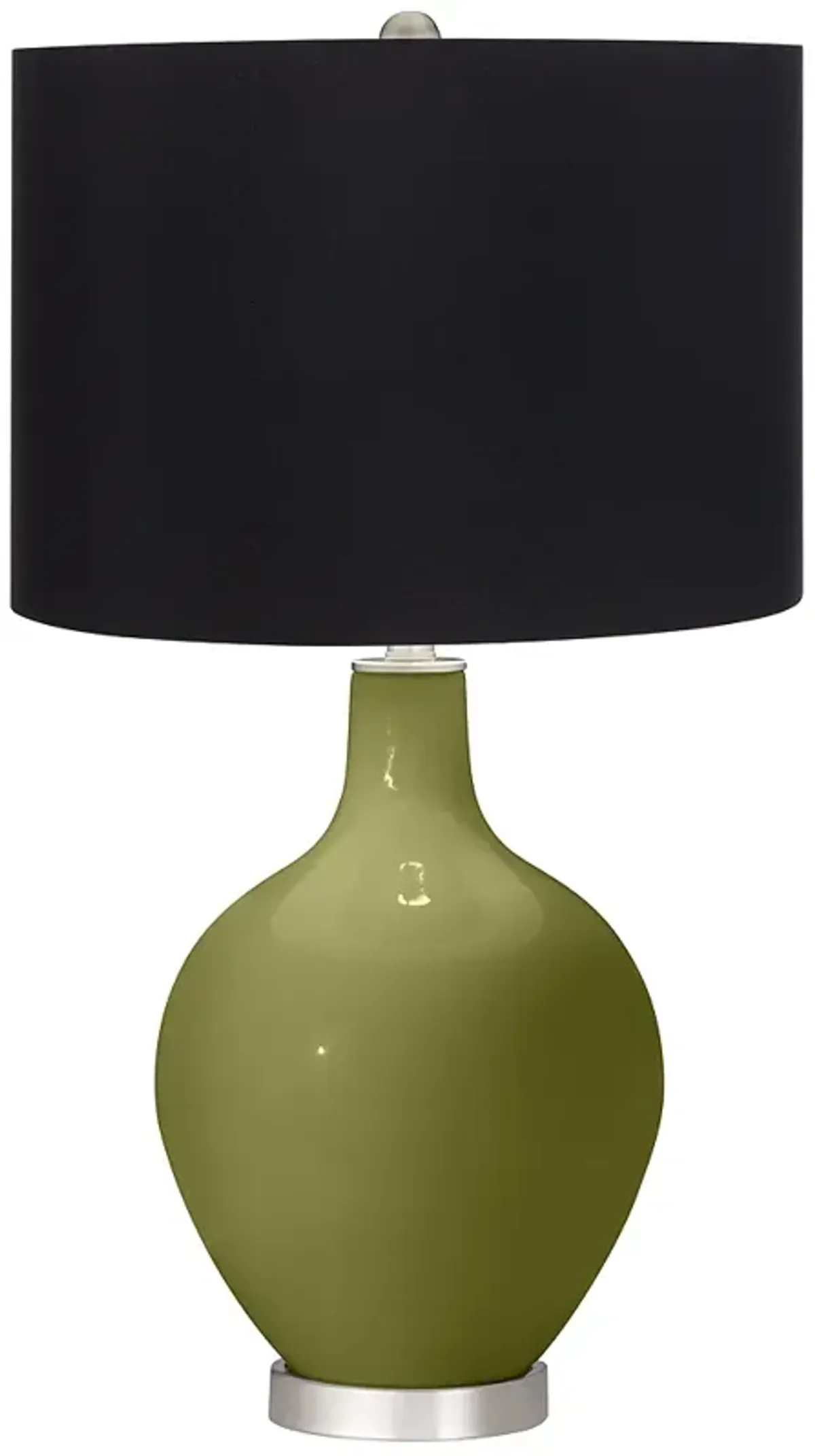 Rural Green Ovo Table Lamp with Black Shade