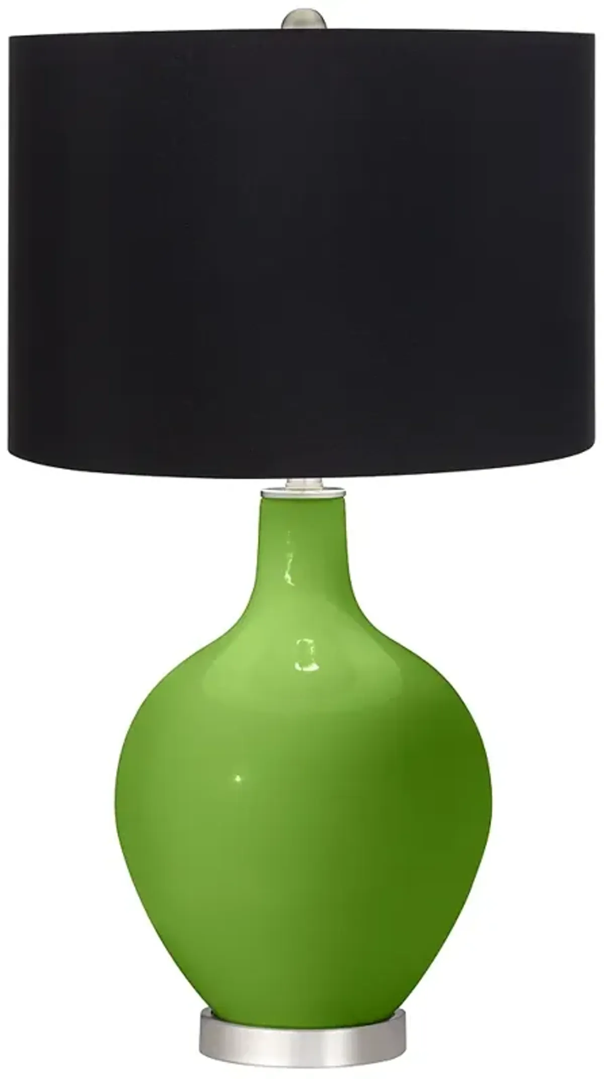 Rosemary Green Ovo Table Lamp with Black Shade