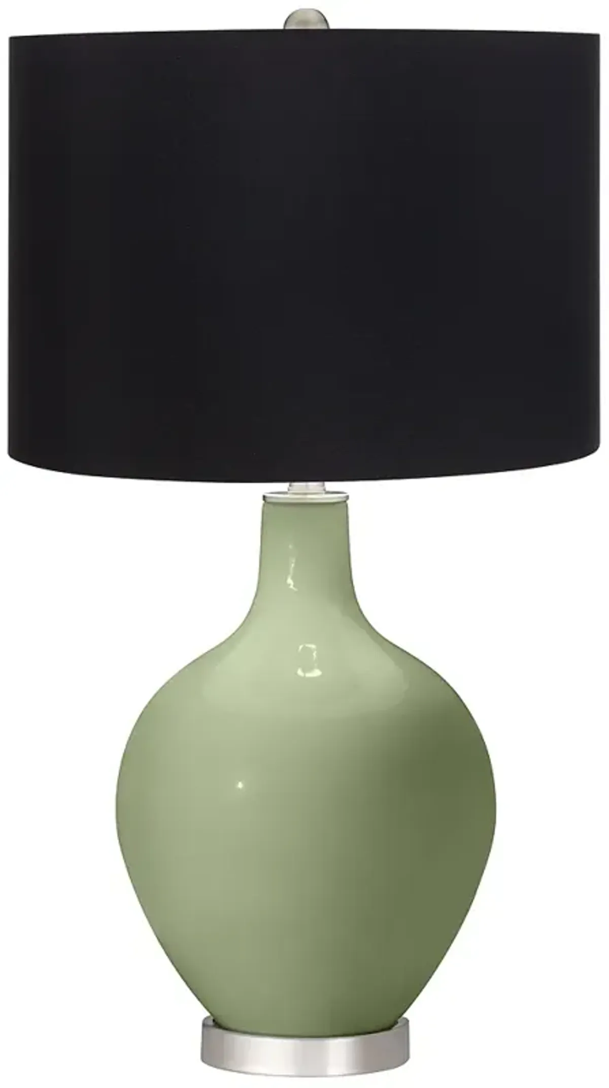 Color Plus Ovo 28 1/2" High Black Shade Majolica Green Table Lamp