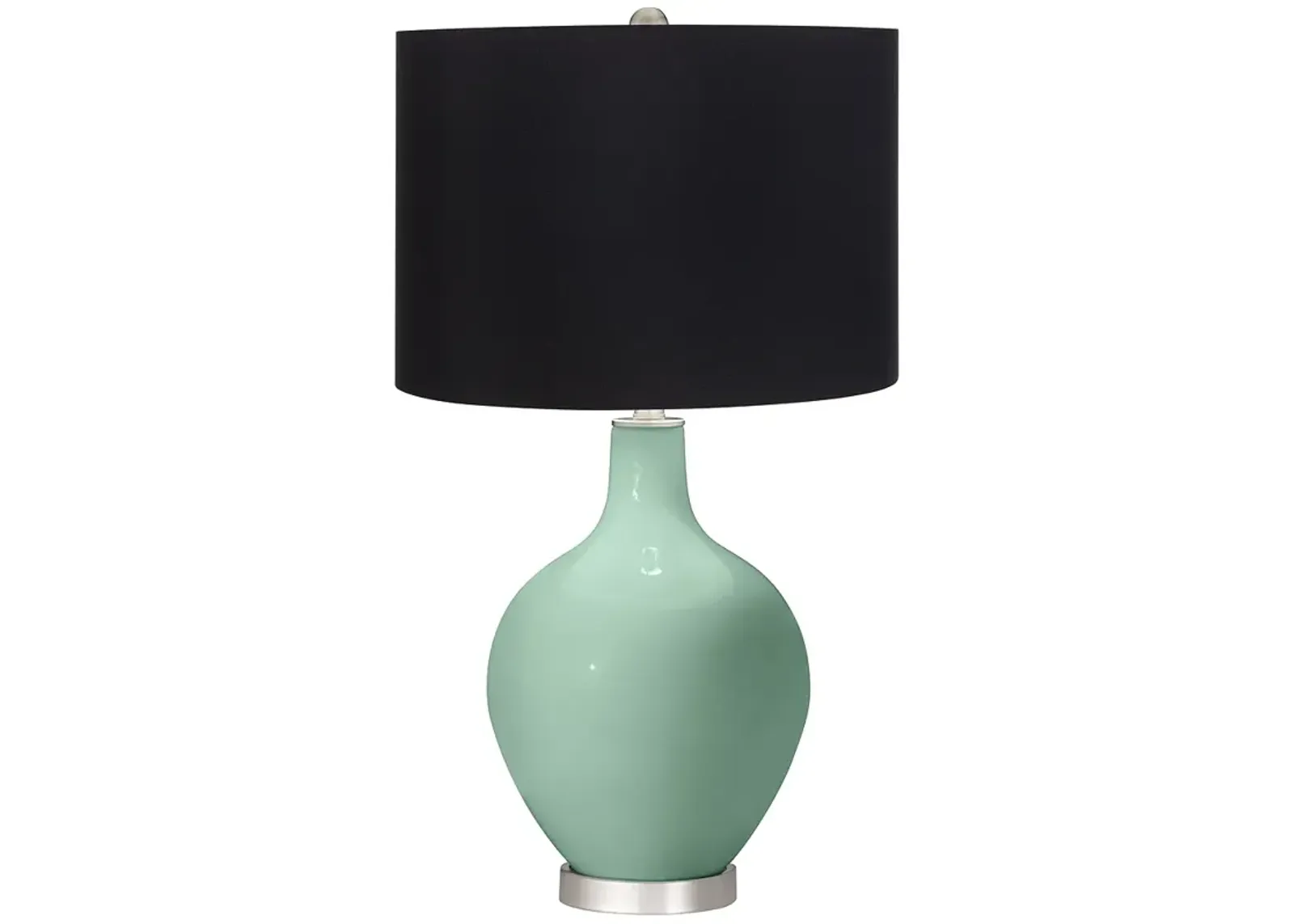 Grayed Jade Ovo Table Lamp with Black Shade