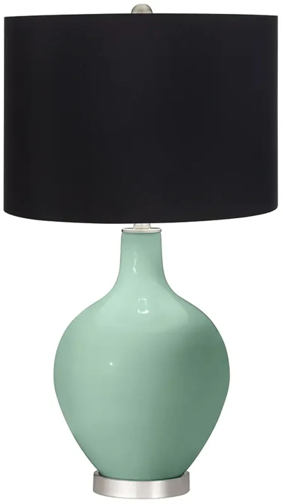 Color Plus Ovo 28 1/2" High Black Shade Grayed Jade Table Lamp