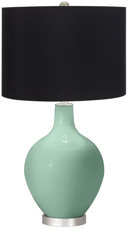 Grayed Jade Ovo Table Lamp with Black Shade
