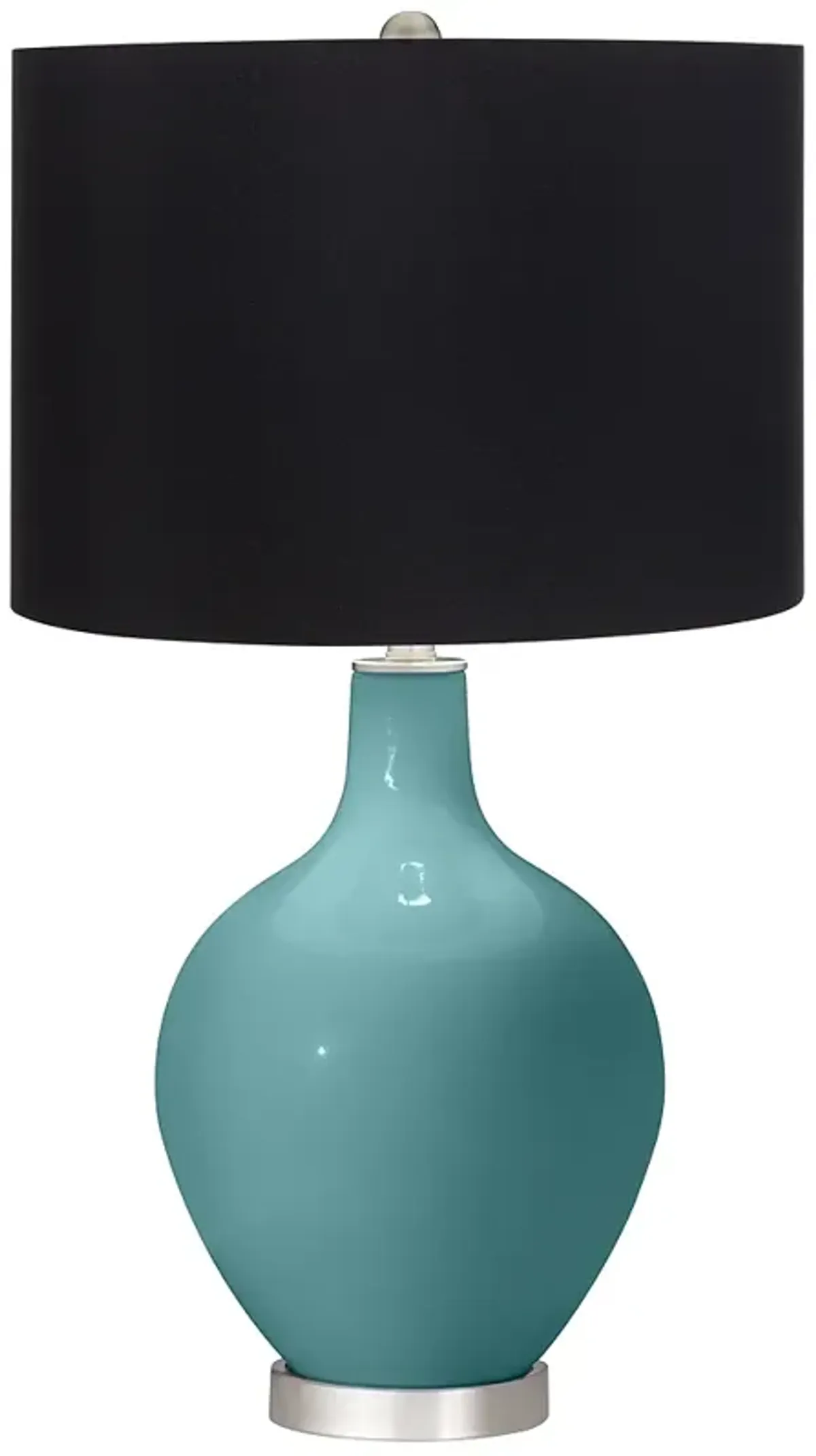 Color Plus Ovo 28 1/2" Black Shade Reflecting Pool Blue Table Lamp