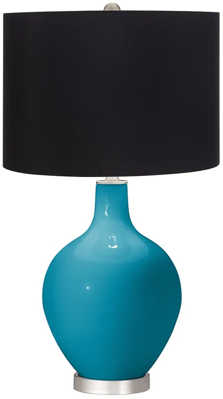 Caribbean Sea Ovo Table Lamp with Black Shade