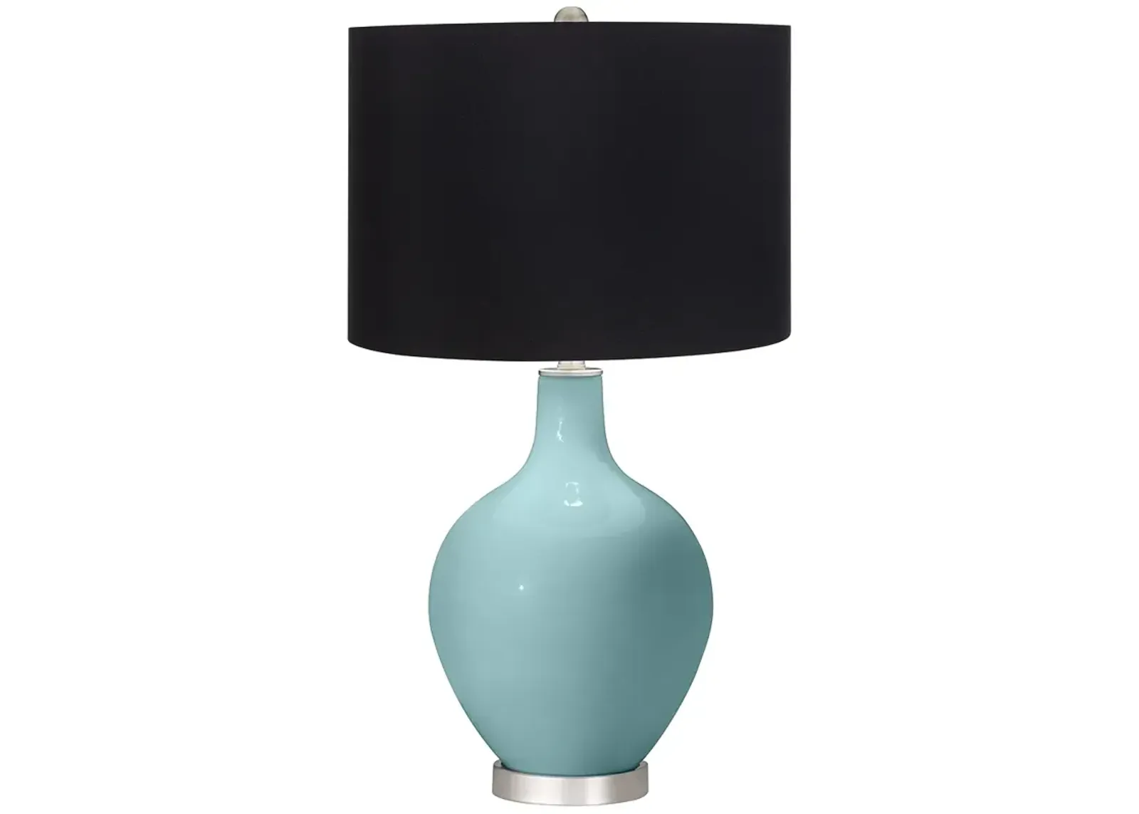 Raindrop Blue with Black Shade Ovo Modern Table Lamp