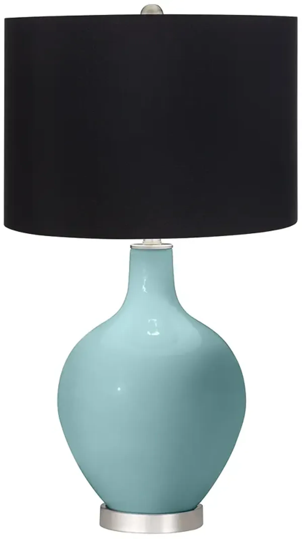 Color Plus Ovo 28 1/2" High Black Shade Raindrop Blue Table Lamp