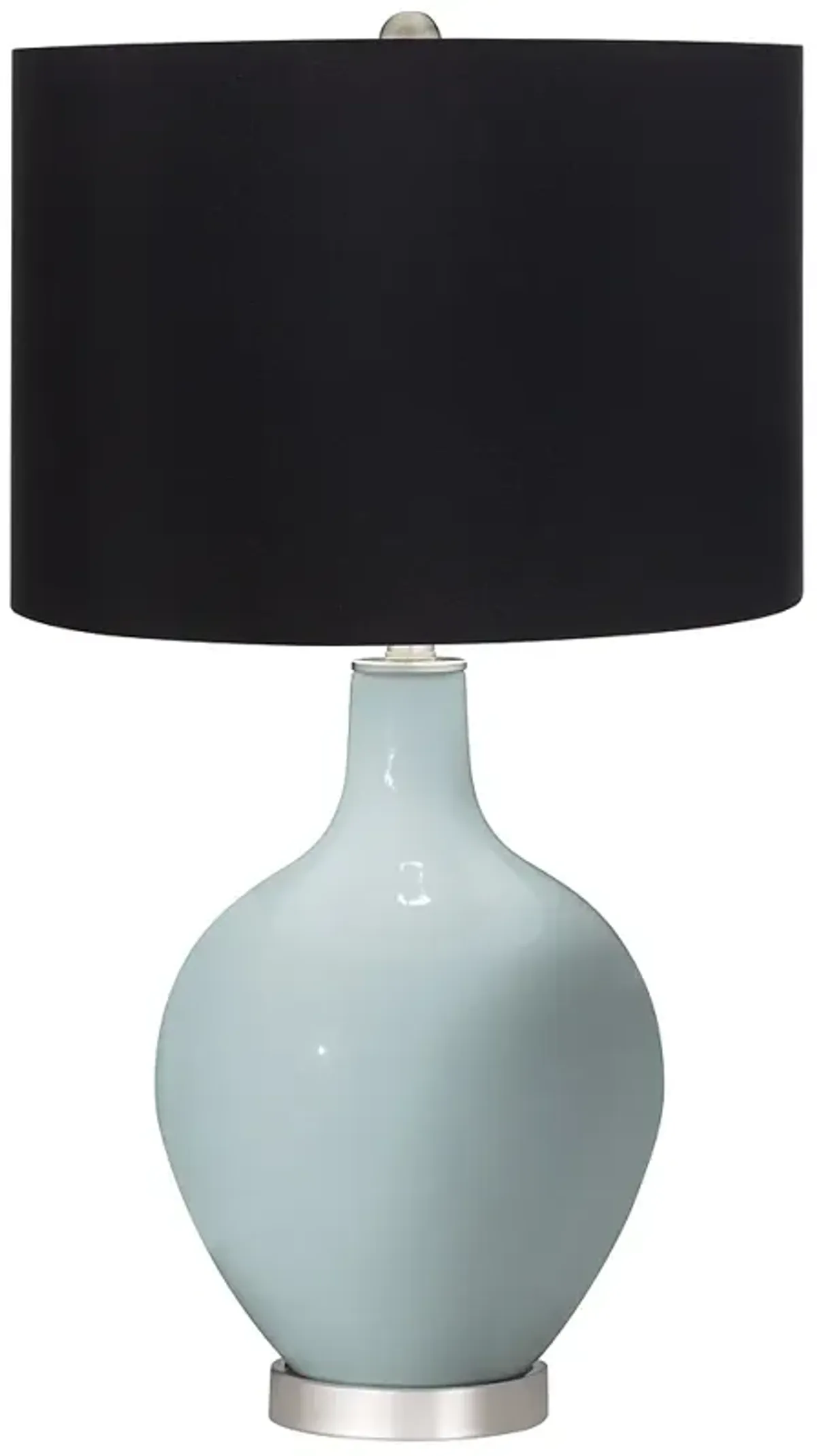 Color Plus Ovo 28 1/2" High Black Shade Rain Blue Table Lamp
