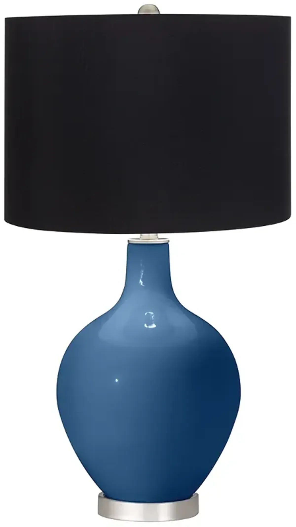 Color Plus Ovo 28 1/2" High Black Shade Regatta Blue Table Lamp
