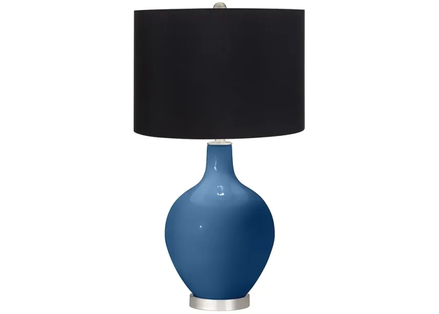 Regatta Blue Ovo Table Lamp with Black Shade