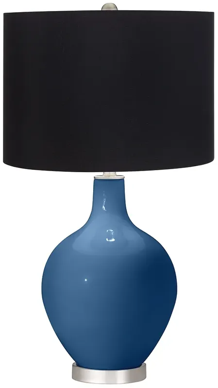 Regatta Blue Ovo Table Lamp with Black Shade