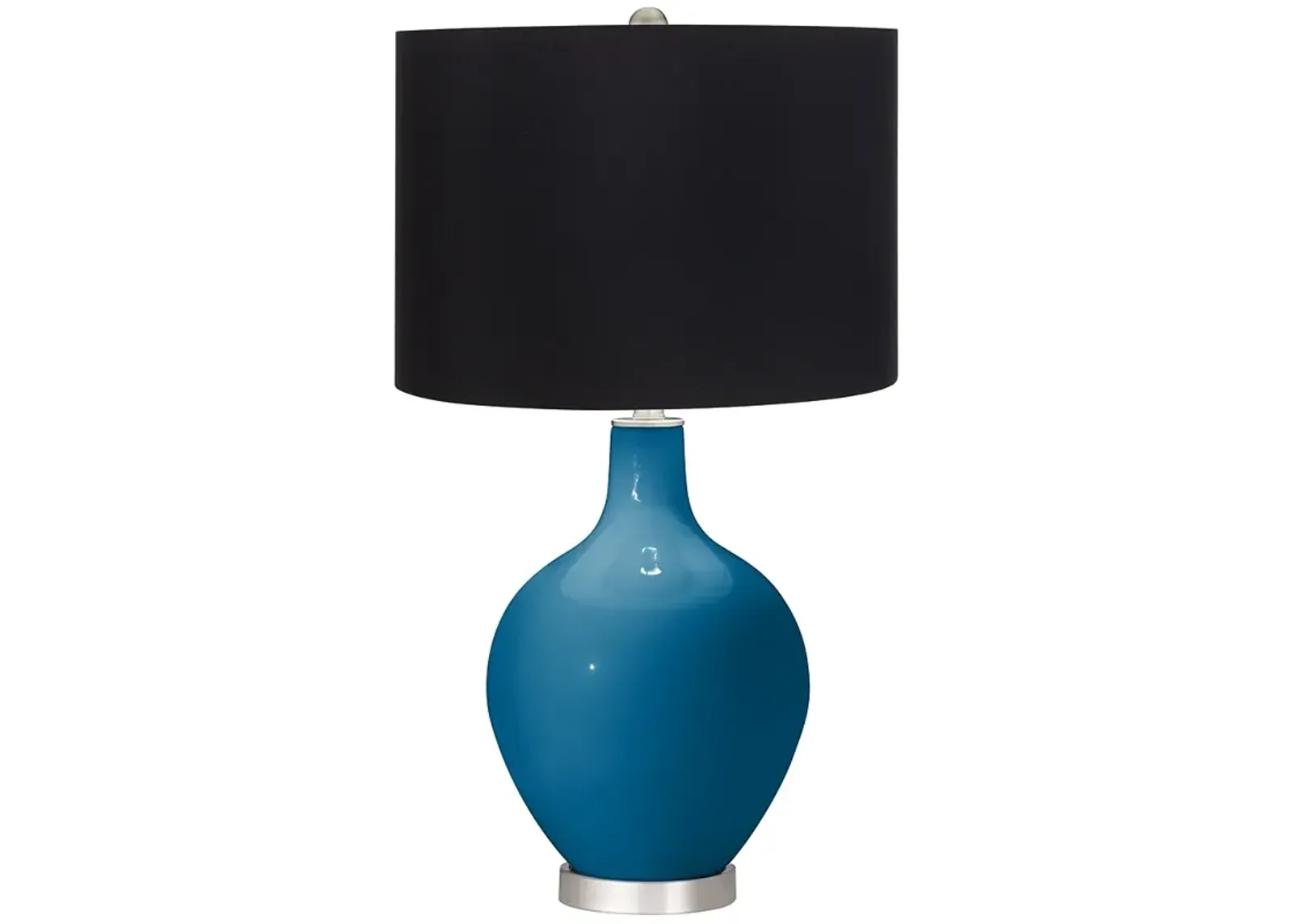 Mykonos Blue Ovo Table Lamp with Black Shade