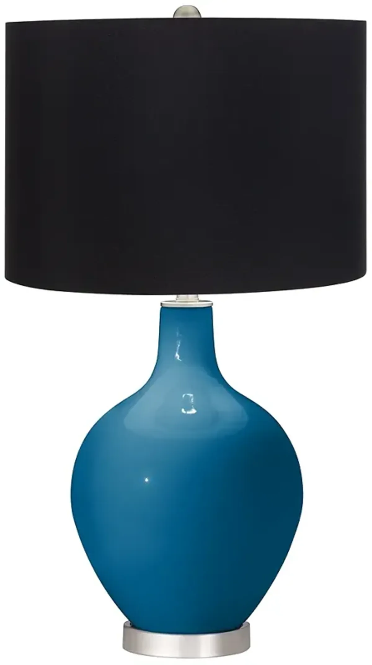 Mykonos Blue Ovo Table Lamp with Black Shade