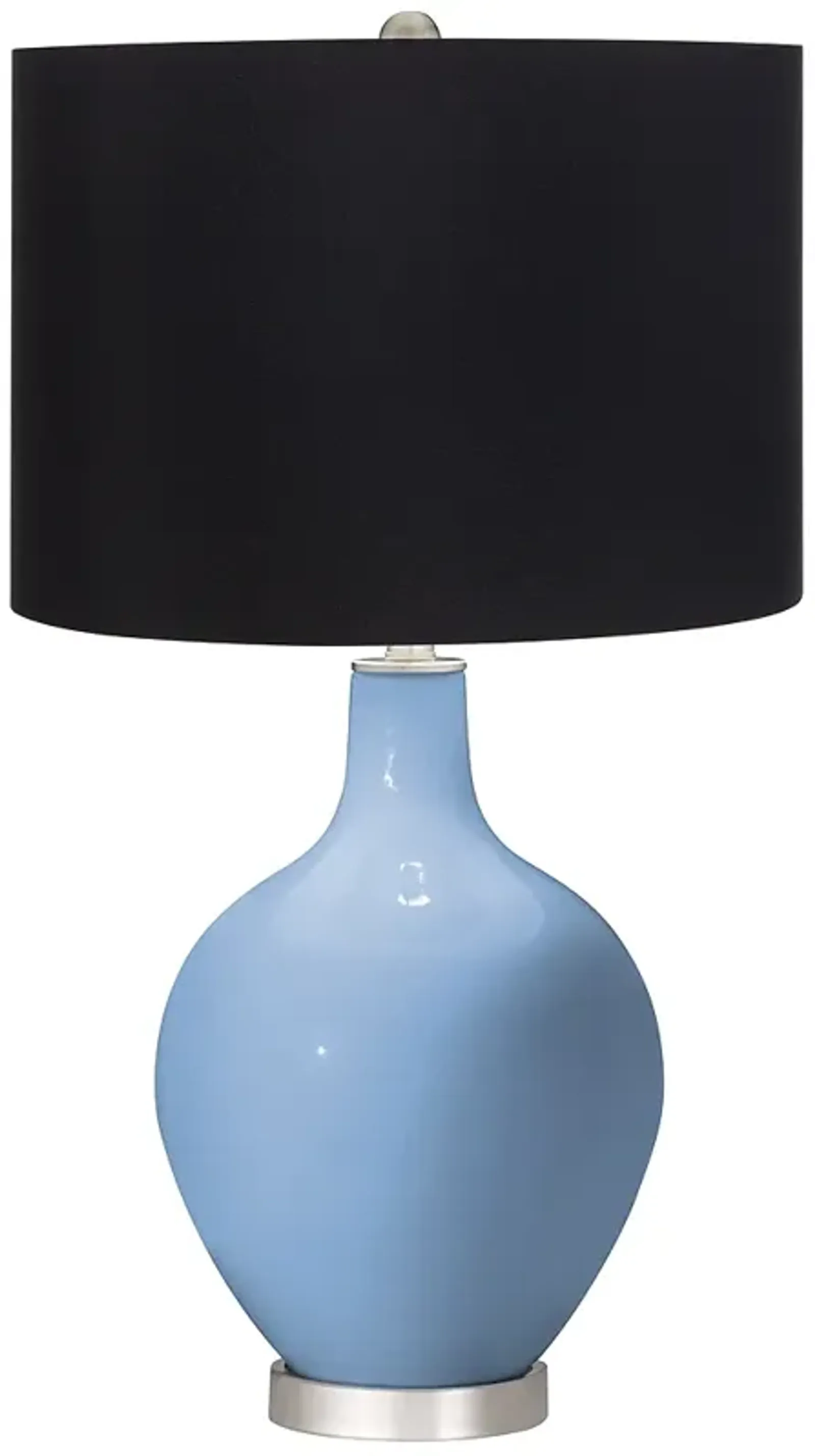 Placid Blue Ovo Table Lamp with Black Shade