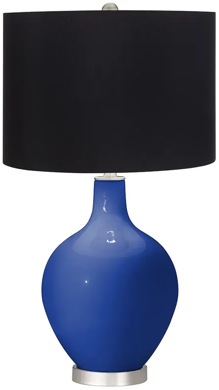 Dazzling Blue Ovo Table Lamp with Black Shade