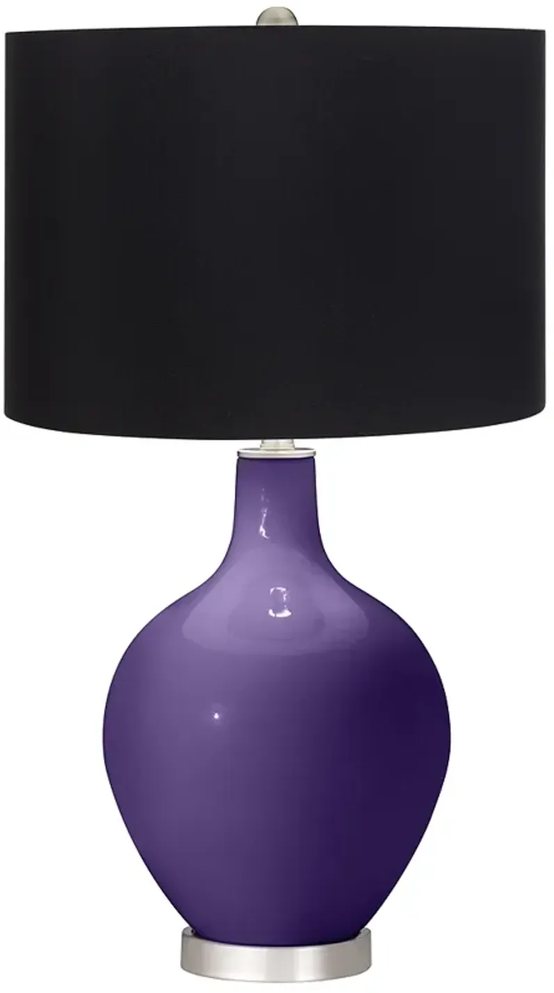 Izmir Purple Ovo Table Lamp with Black Shade