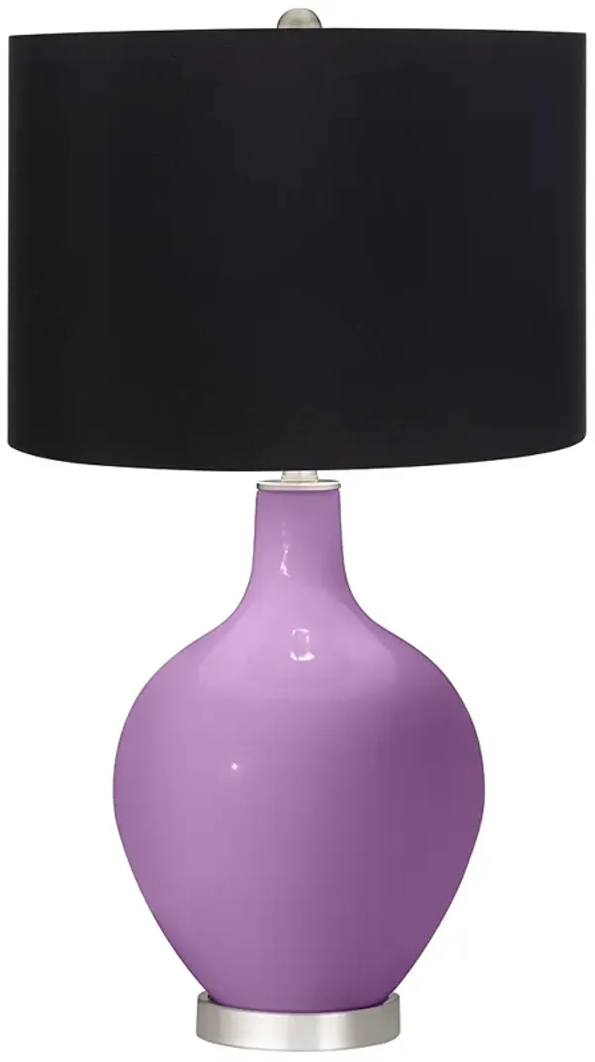 Color Plus Ovo 28 1/2" Black Shade African Violet Purple Table Lamp