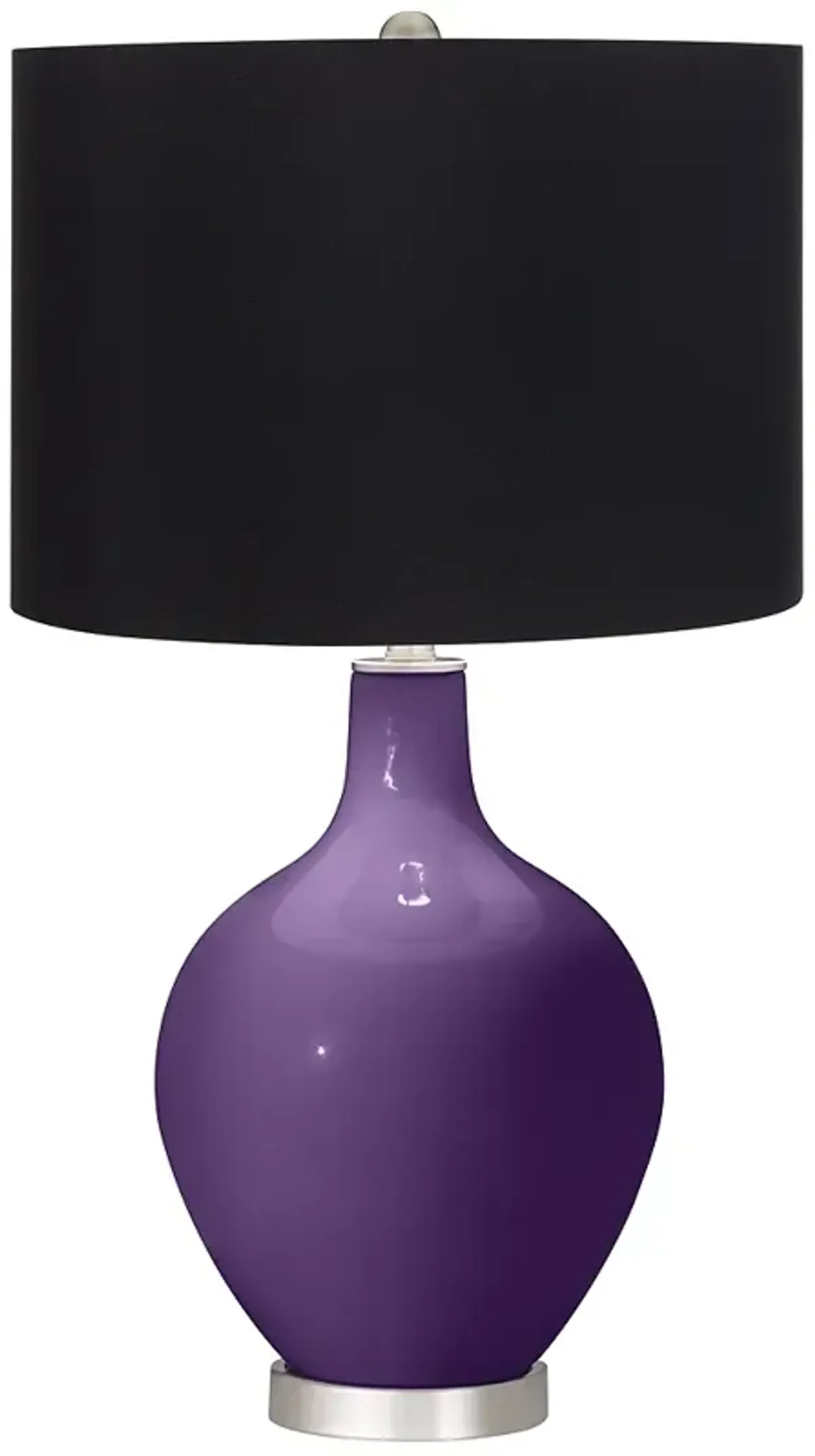 Color Plus Ovo 28 1/2" High Black Shade Acai Purple Table Lamp