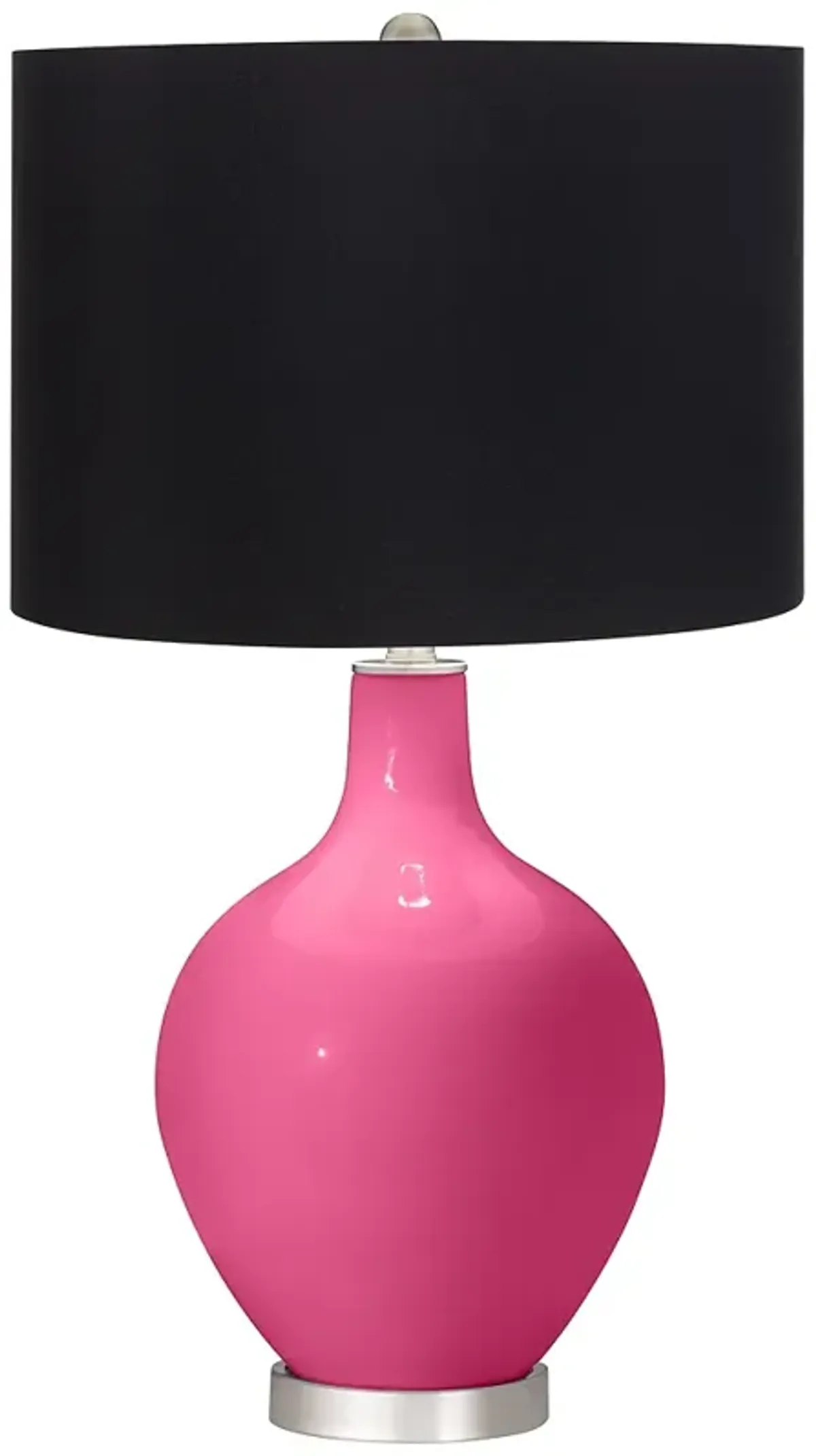 Color Plus Ovo 28 1/2" High Black Shade Blossom Pink Table Lamp