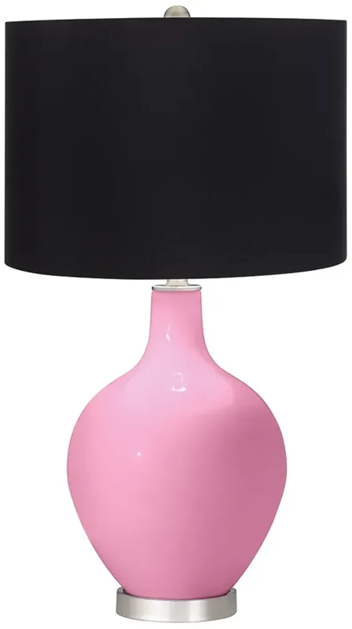 Color Plus Ovo 28 1/2" High  Black Shade Pale Pink Table Lamp