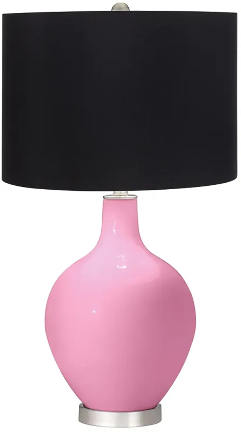 Pale Pink Ovo Table Lamp with Black Shade