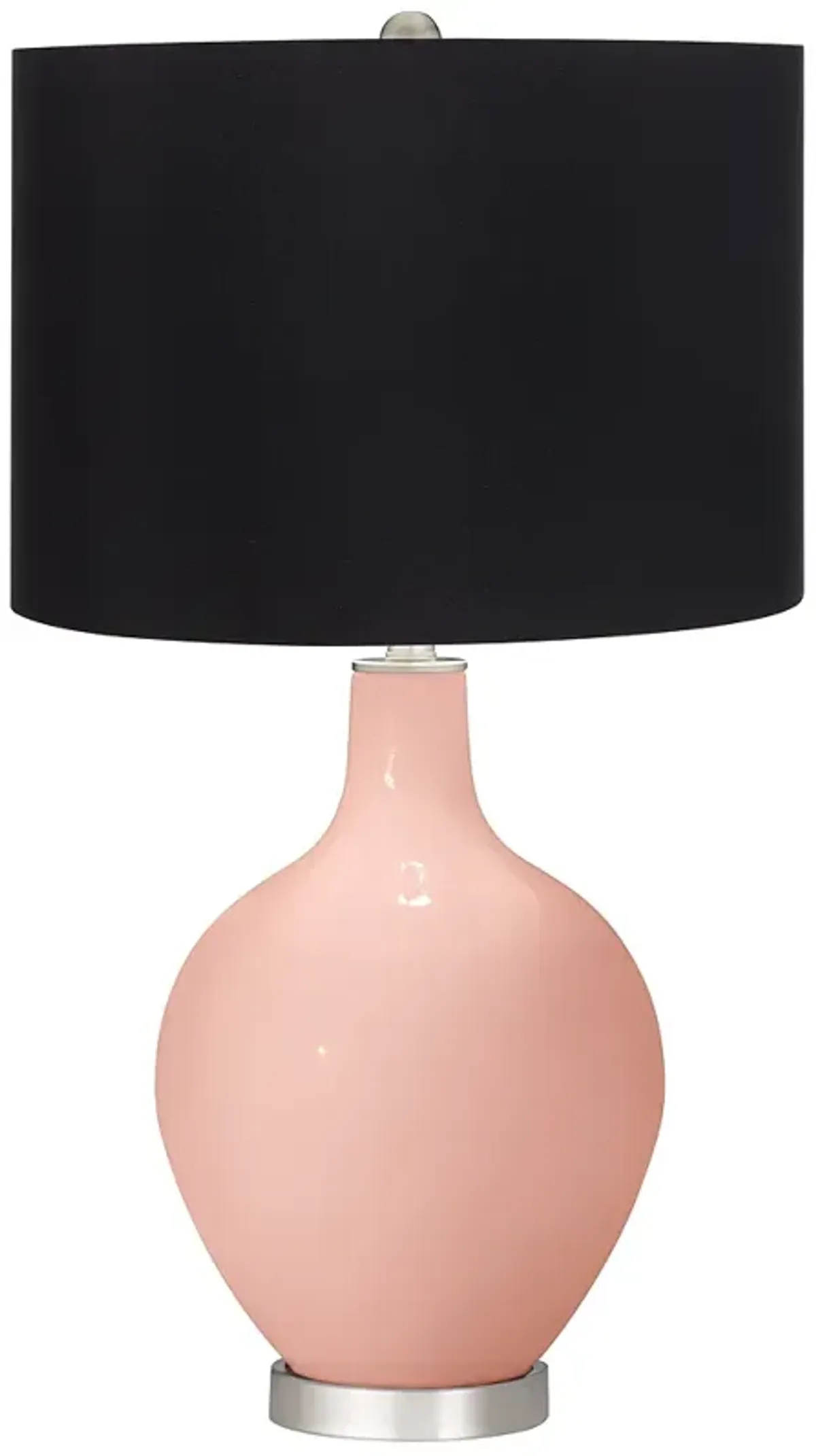 Rose Pink Ovo Table Lamp with Black Shade