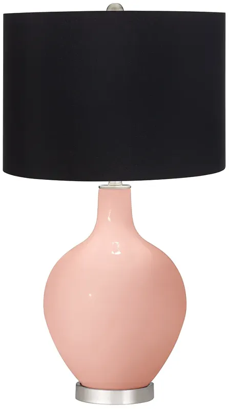 Rose Pink Ovo Table Lamp with Black Shade