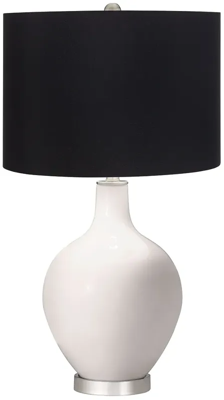 Smart White Ovo Table Lamp with Black Shade