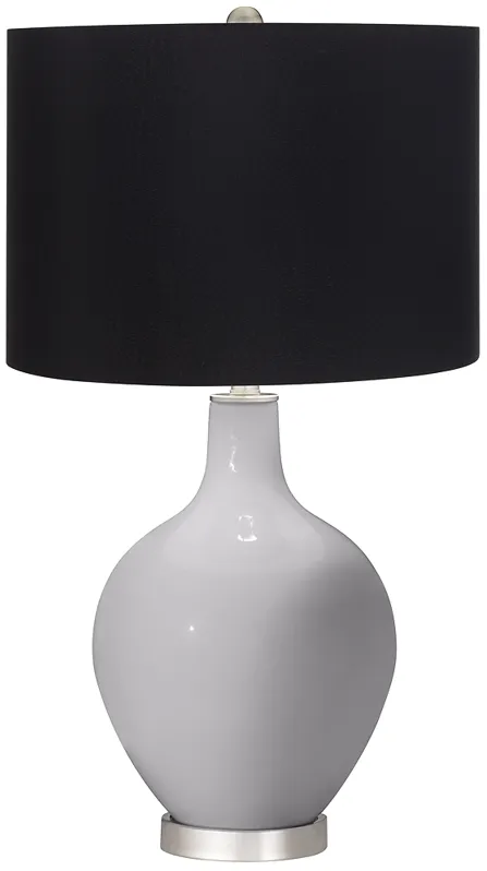 Swanky Gray Ovo Table Lamp with Black Shade