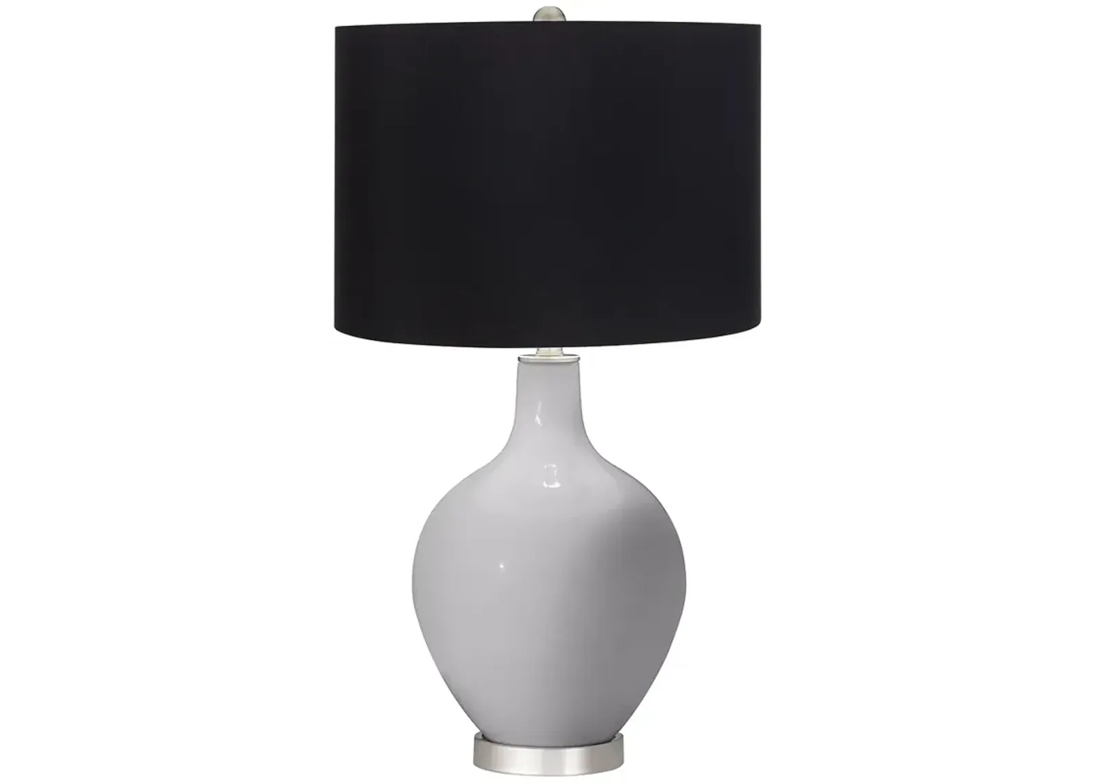 Swanky Gray Ovo Table Lamp with Black Shade