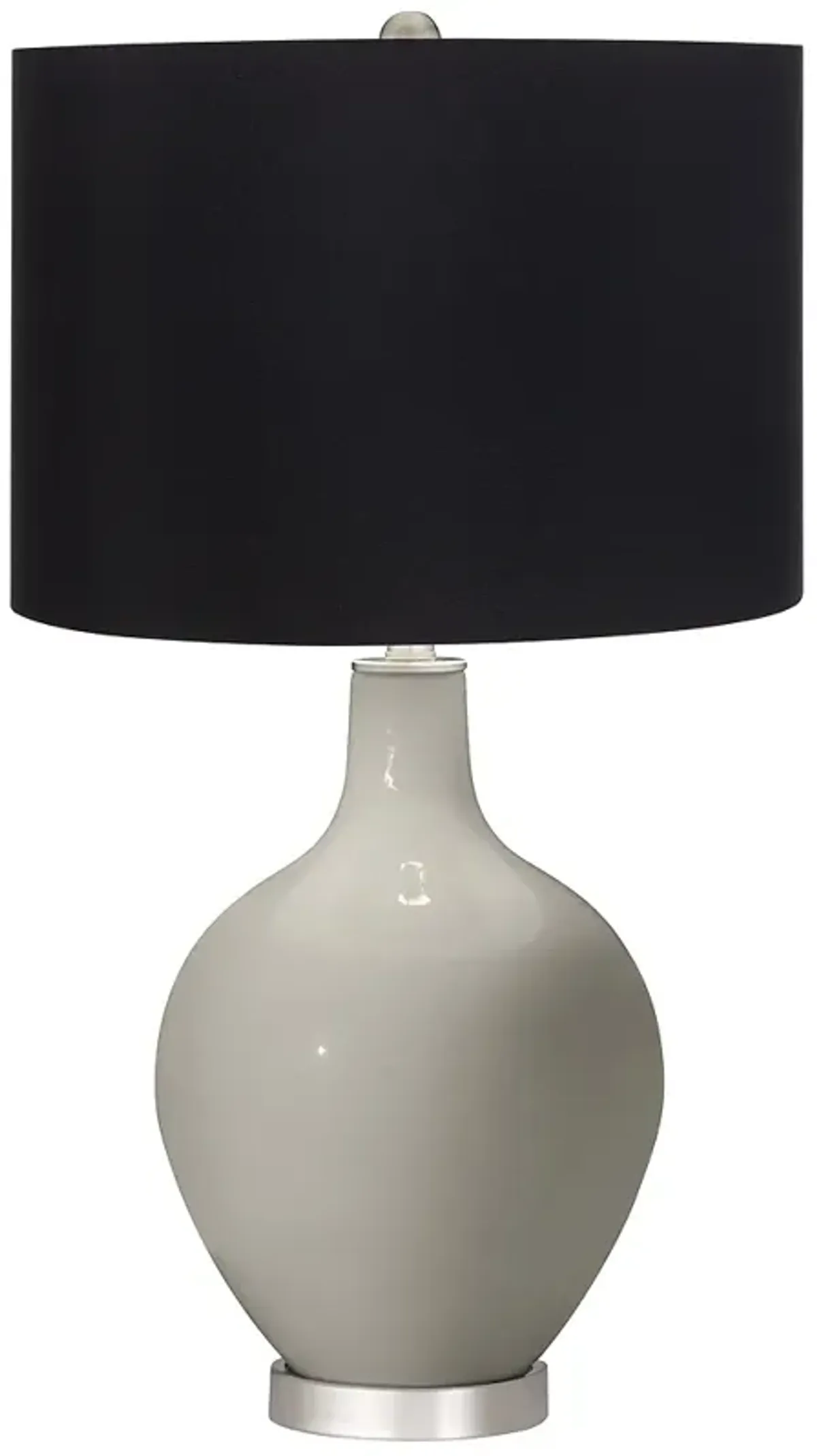 Requisite Gray Ovo Table Lamp with Black Shade