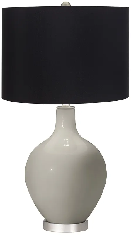 Requisite Gray Ovo Table Lamp with Black Shade