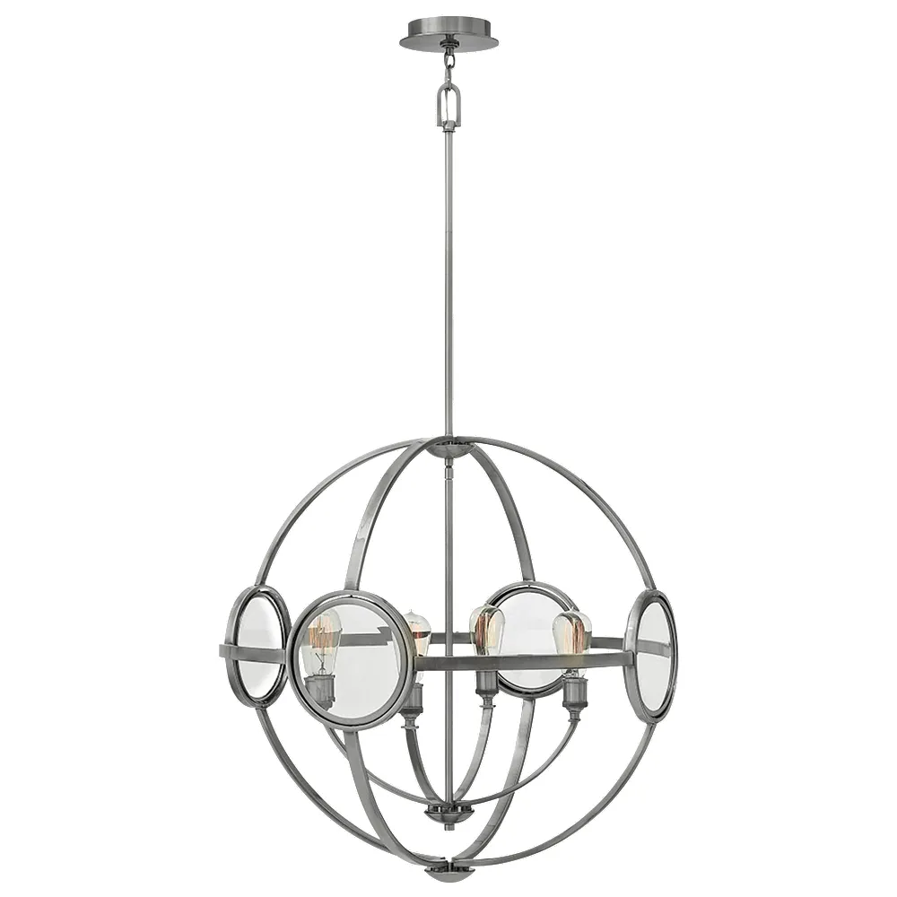 Chandelier Fulham-Medium Orb-Polished Antique Nickel