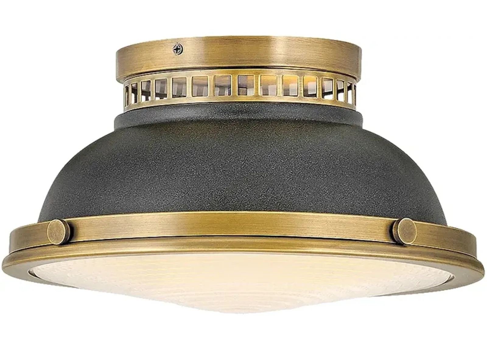 Hinkley Emery 12.8" Wide Brass Finish Flush Mount Ceiling Light