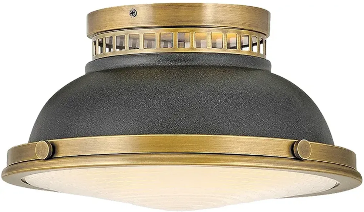 Hinkley Emery 12.8" Wide Brass Finish Flush Mount Ceiling Light