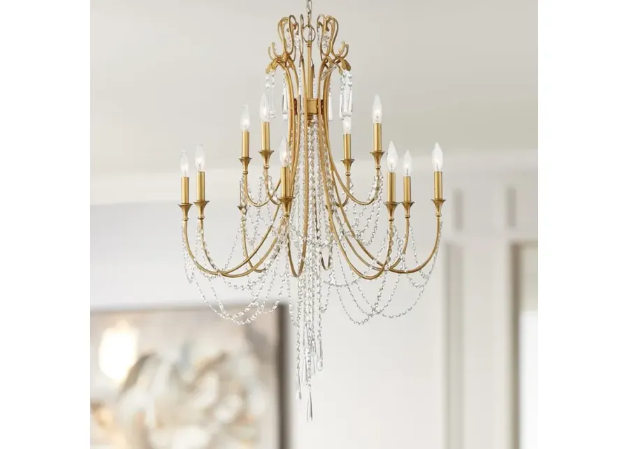 Crystorama Arcadia 32 1/2" Wide 12-Light Antique Gold Chandelier