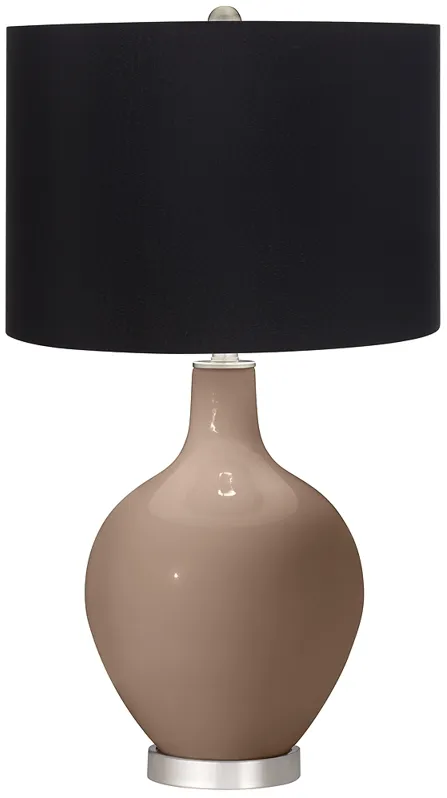 Mocha Ovo Table Lamp with Black Shade