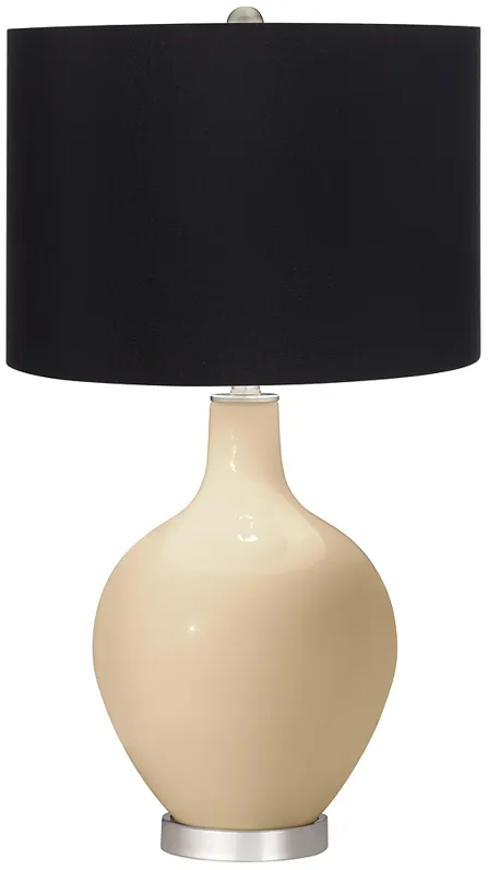 Colonial Tan Ovo Table Lamp with Black Shade