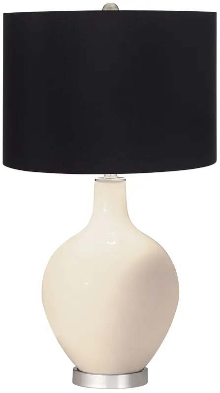 Steamed Milk Ovo Table Lamp with Black Shade