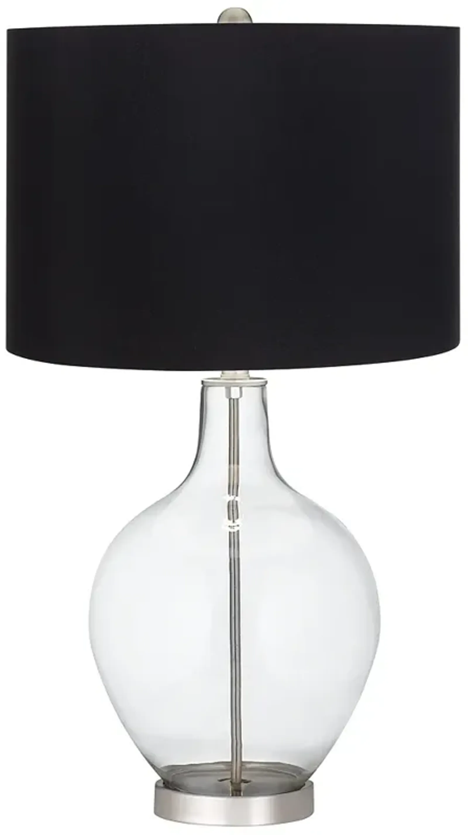 Color Plus Ovo 28 1/2" Black Shade Clear Glass Fillable Table Lamp