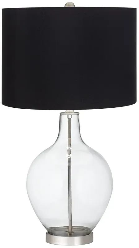 Color Plus Ovo 28 1/2" Black Shade Clear Glass Fillable Table Lamp