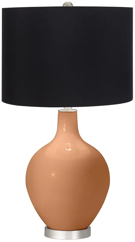 Burnt Almond Ovo Table Lamp with Black Shade