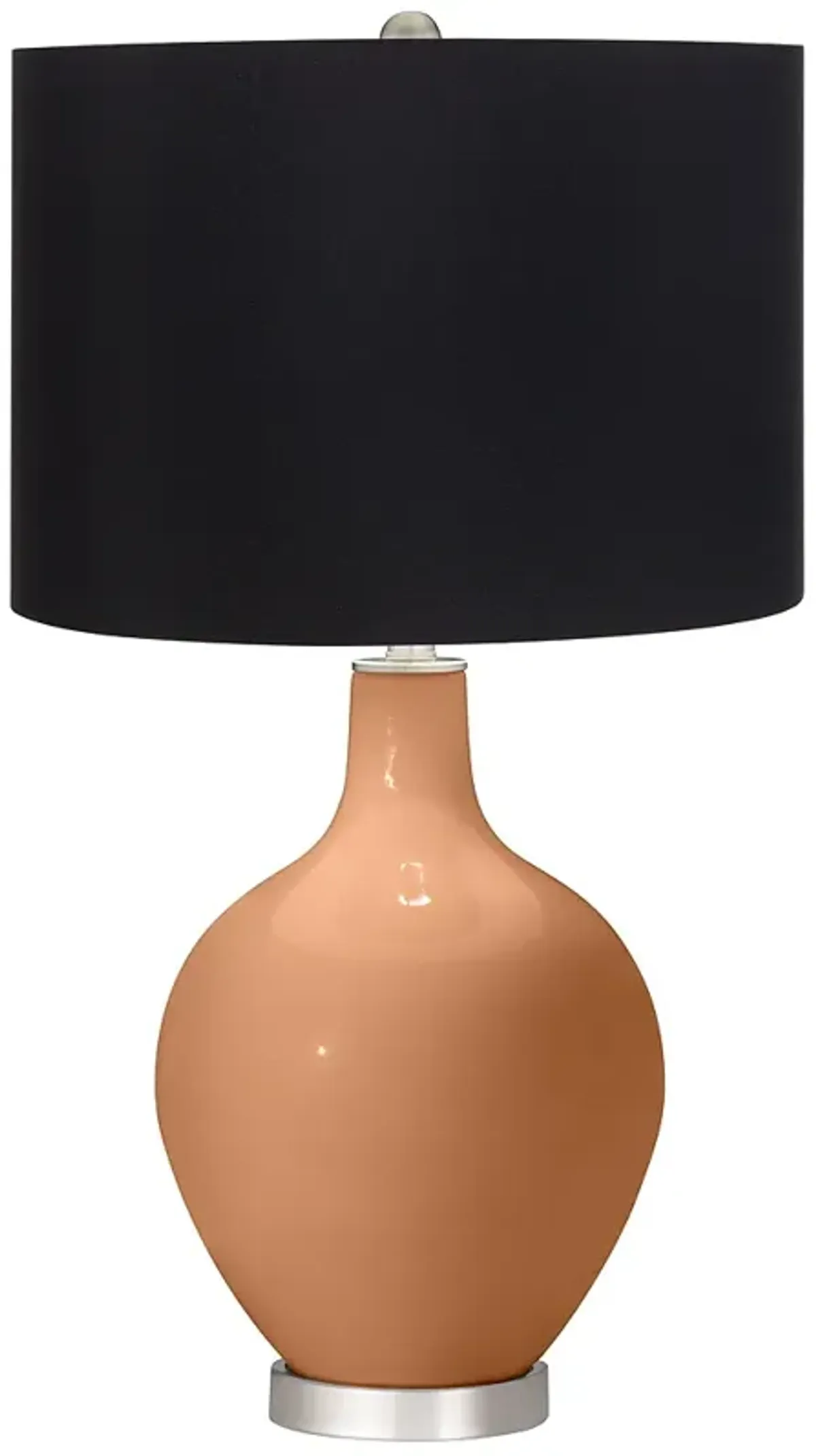 Color Plus Ovo 28 1/2" High Black Shade Burnt Almond Table Lamp