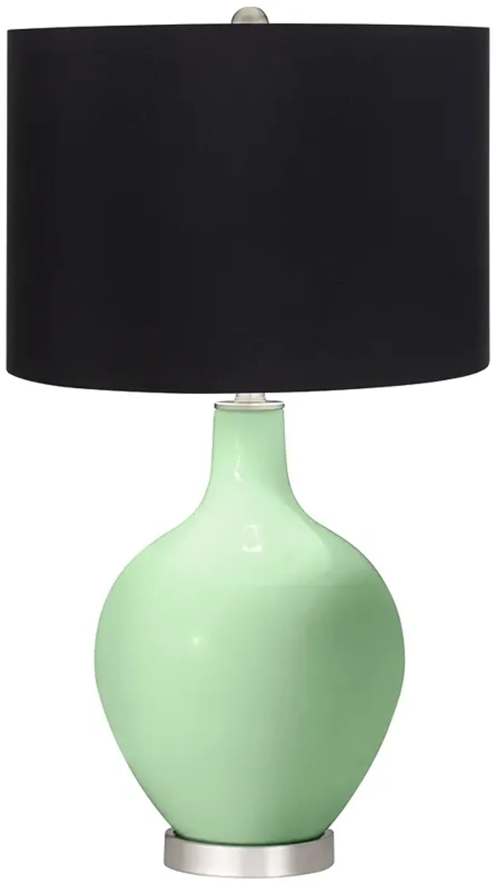 Color Plus Ovo 28 1/2" High Black Shade Flower Stem Green Table Lamp
