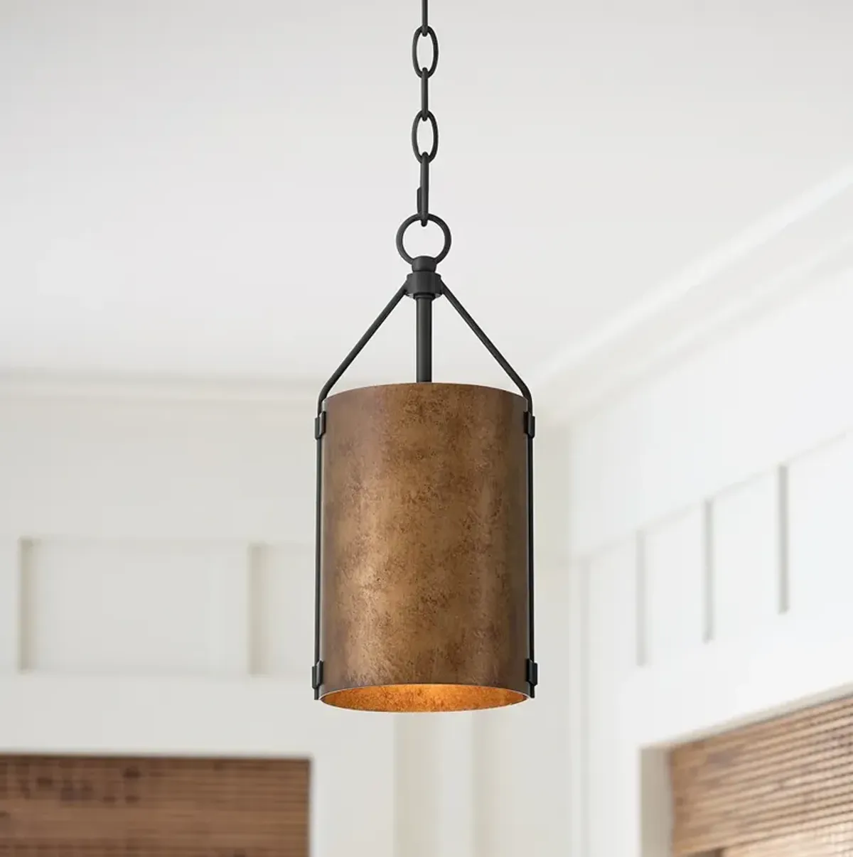 Possini Euro Julian 5 3/4" Wide Rustic Bronze Metal Drum Mini Pendant