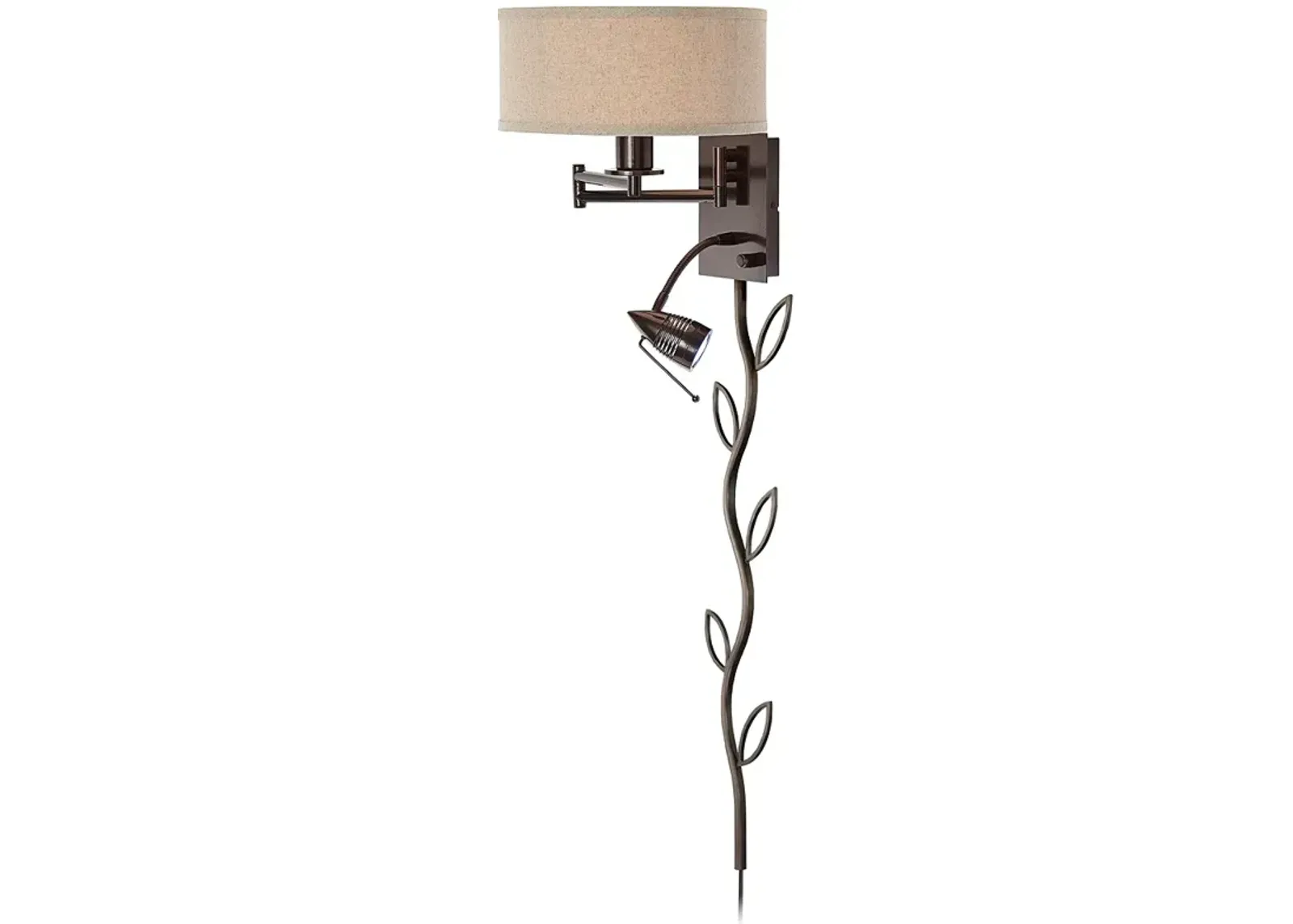 Possini Euro Radix Reading Light Swing Arm Wall Lamp with Vine Cord Cover