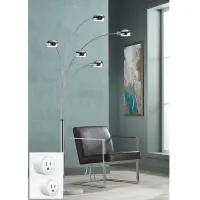 Possini Euro Infini 78" Chrome Arc Floor Lamp with Smart Socket